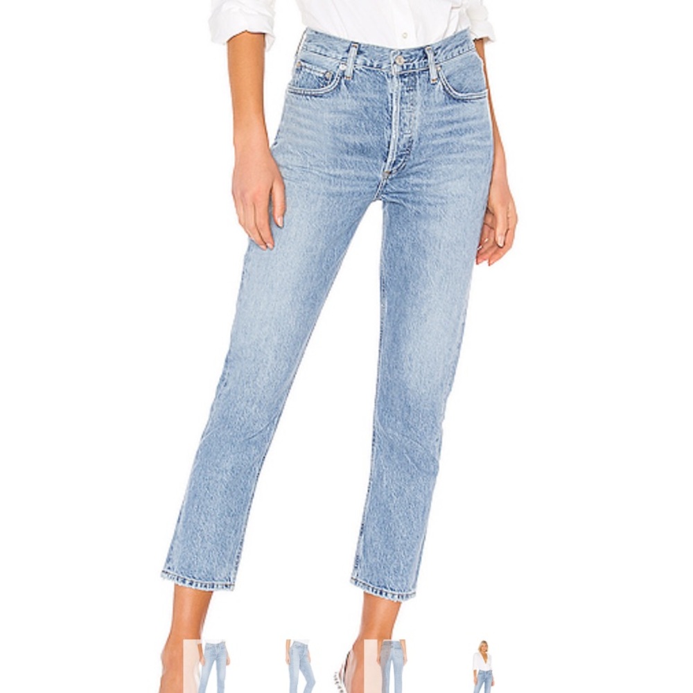 NWT AGOLDE Riley High Rise Straight Crop